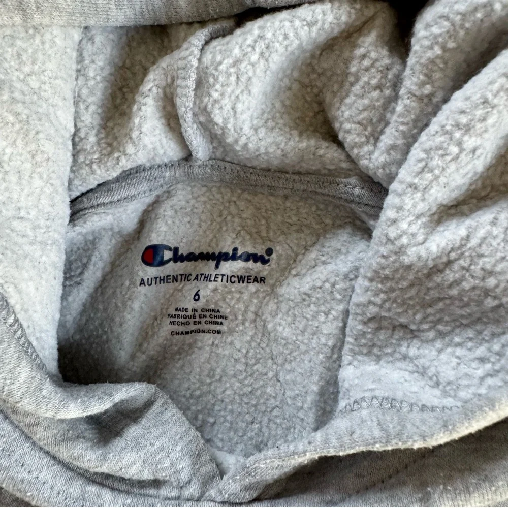 Champion Sweater Youth‎ Gray Hoodie Pullover Pockets Knit Boys 6